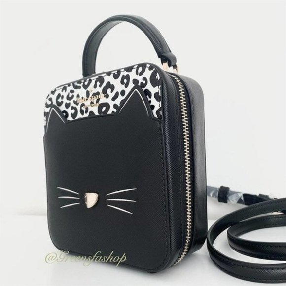 Kate Spade meow cat daisy vanity crossbody purse leather new - Picture 6 of 9